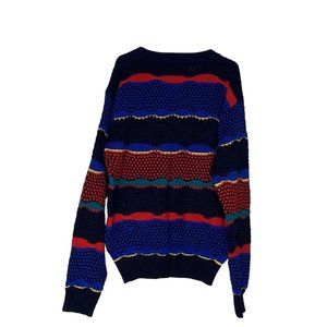 Vintage Bolt Youth Sweater Made In USA Multicolored Coogi Style Size Medium